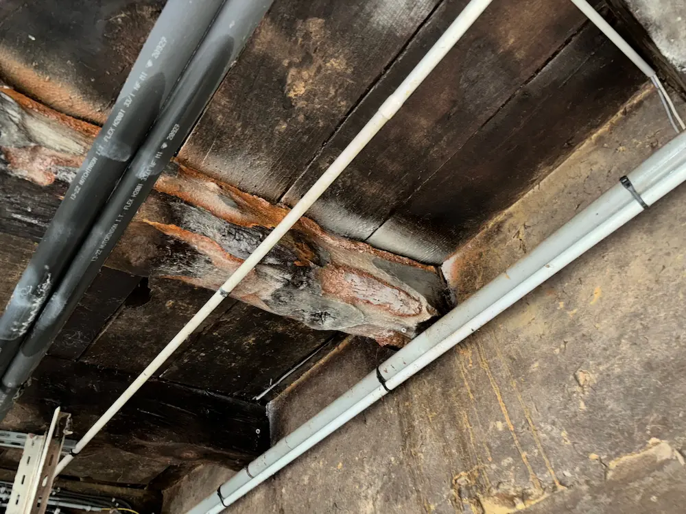 Application de produit insecticide fongicide sur bois de charpente — traitement Armoreno'v