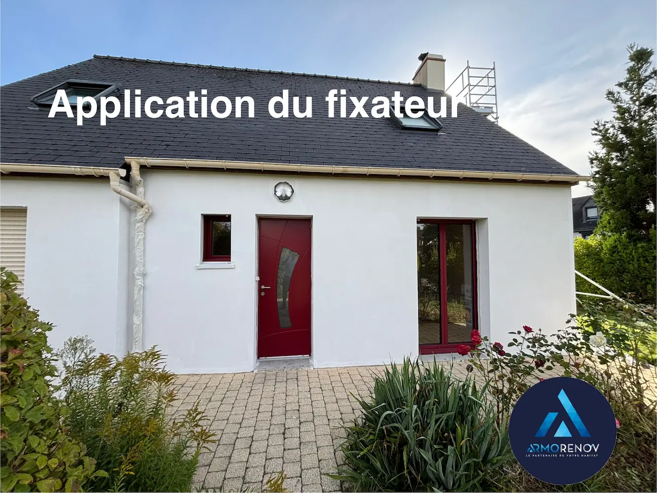 Application de fixateur sur façade avant ravalement — Armoreno'v 35